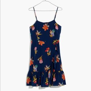 Madewell Silk Ruffle Wrap Cami Dress